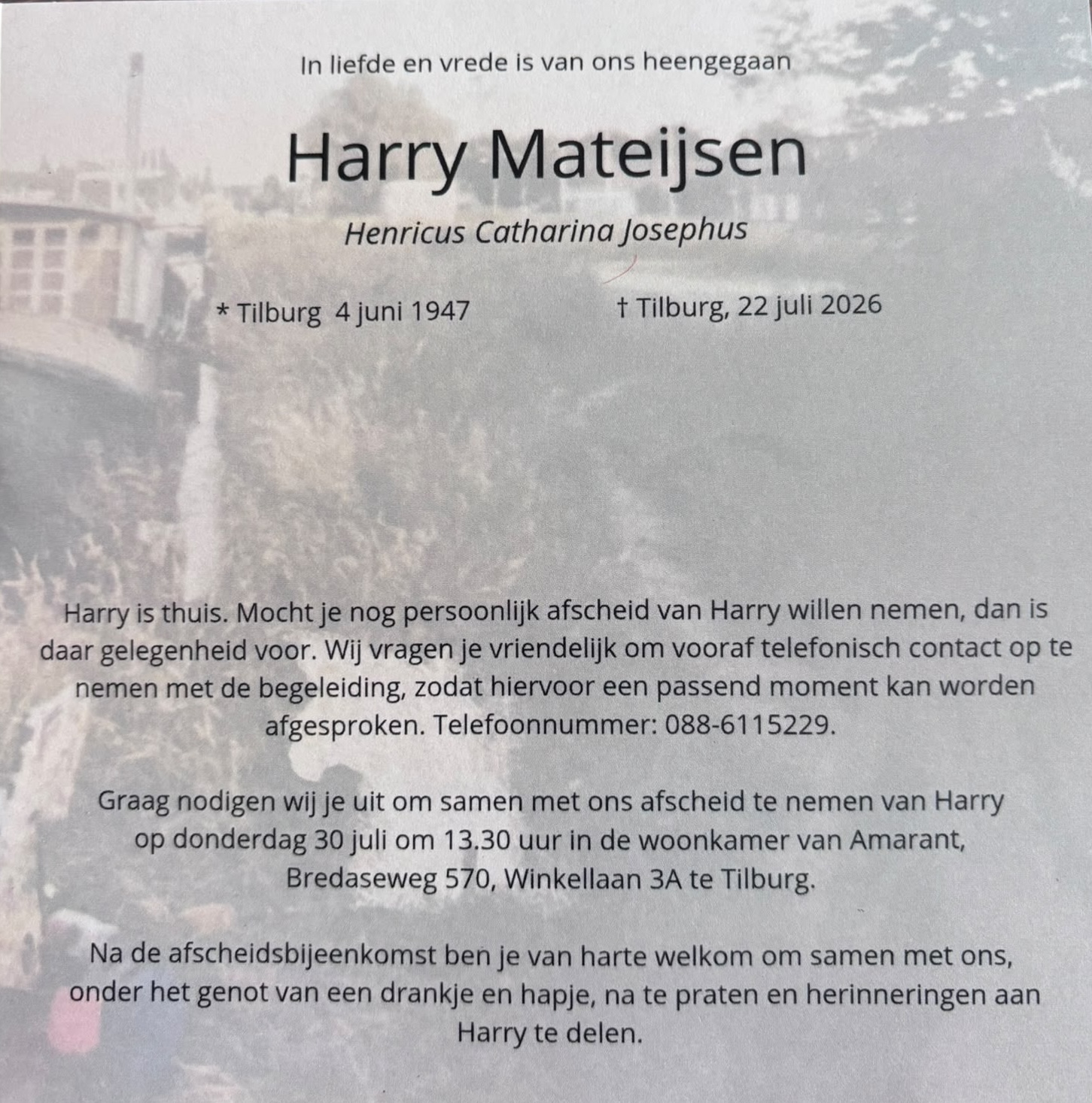In Memoriam: Harry Mateijsen