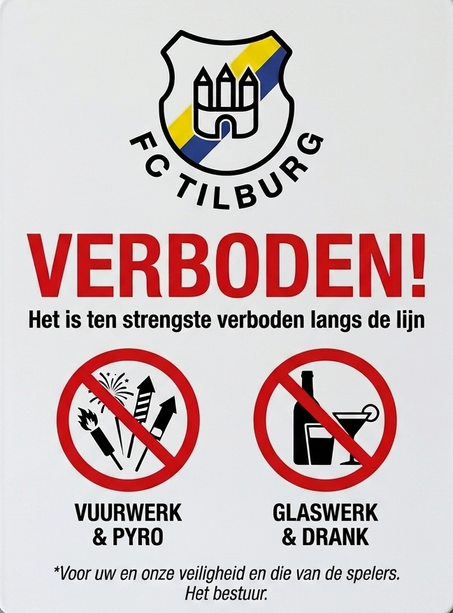 Vuurwerk en glaswerk (drank) langs het veld